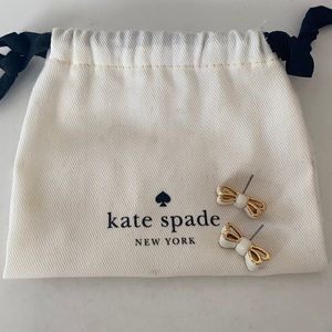 Kate Spade white bow earrings